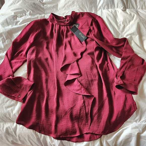 Maroon/plum coloured blouse, sz XL - Picture 1 of 3